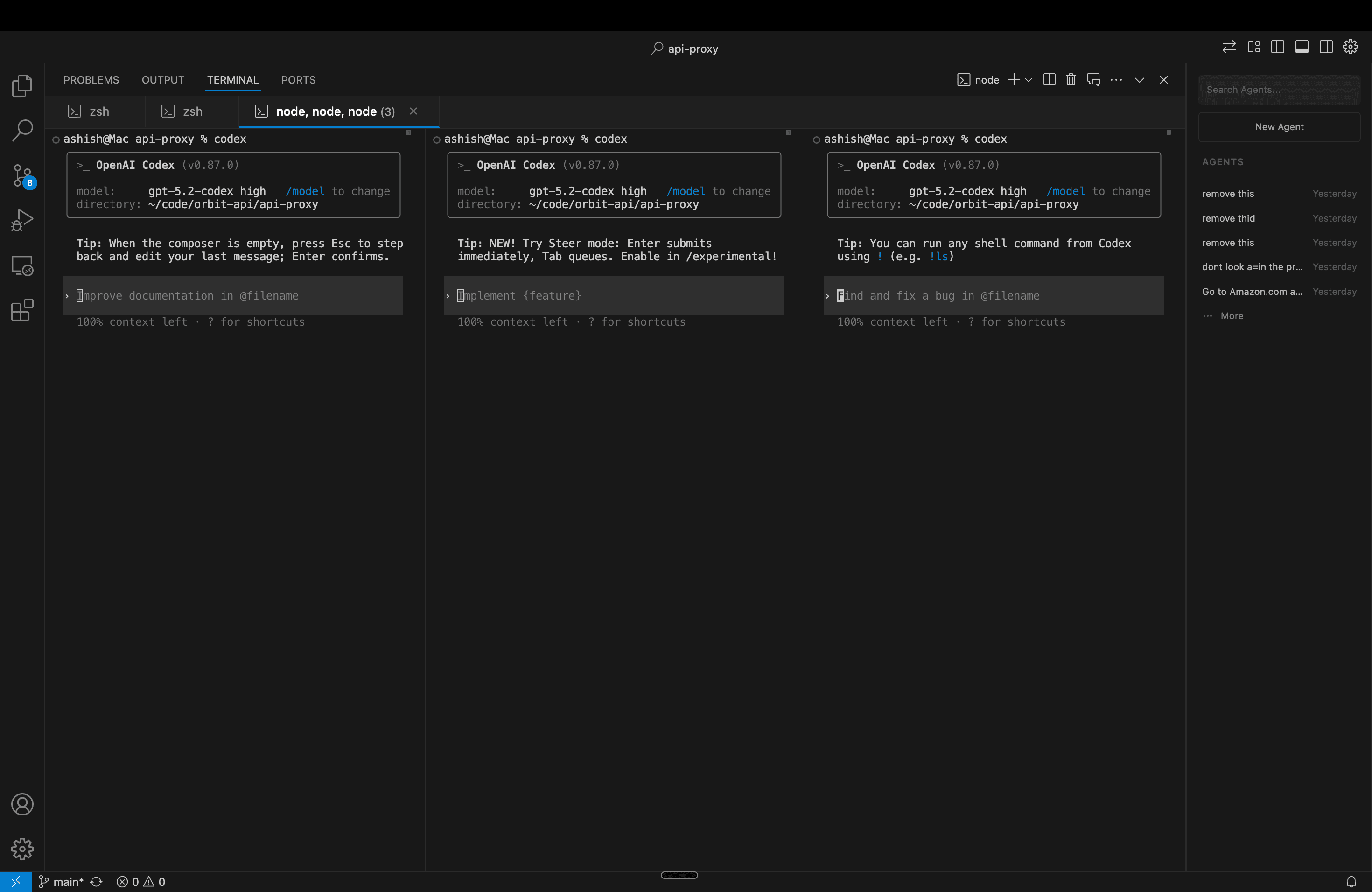 Orbit IDE Terminal Integration with command execution